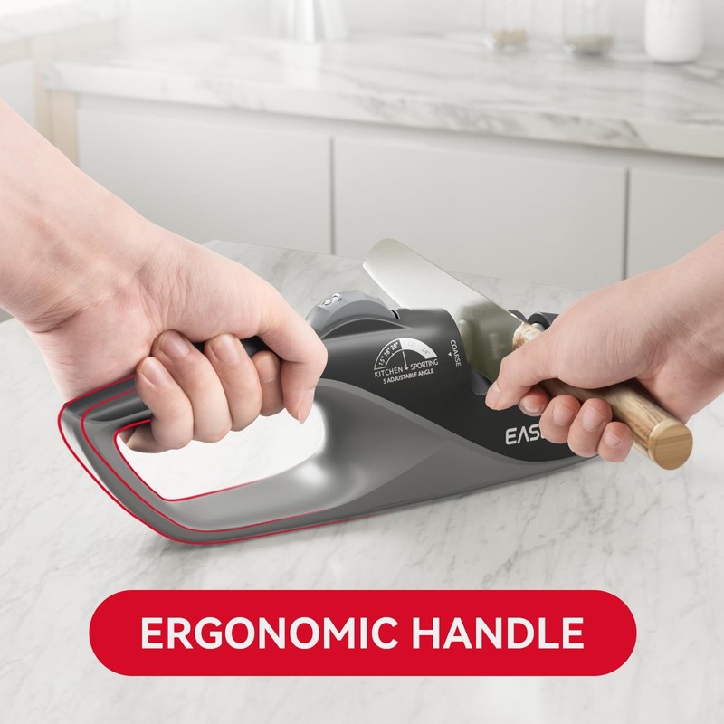 Kitchen Knife Sharpener, 5 Adjustable Sharpening Angle - Handheld Pocket