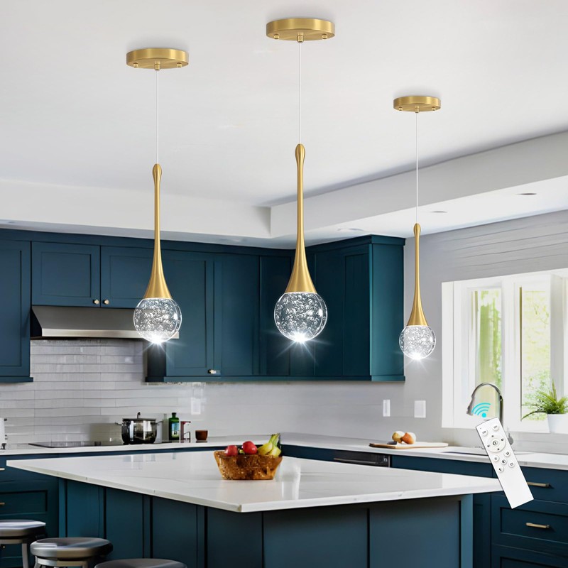 cenzoz Modern Pendant Lights for Kitchen Island LED Dimmable Crystal