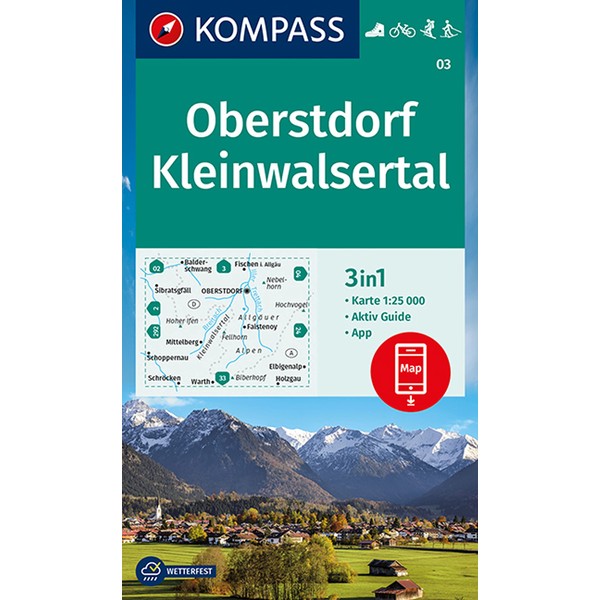 KOMPASS Wanderkarte 03 Oberstdorf, Kleinwalsertal 1:25.000: 3in1 Wanderkarte mit Aktiv