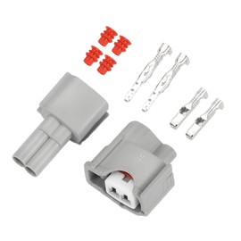 Partuto 2 Pin Fuel Injector Plug Plug No. 9098011875 - Car Male Female Wire Connector - for Toyota Plastic Grey - 1 Set