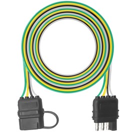 ROSY PIXEL 48 Inch Trailer Connector with 4 Pin Wiring, Extension Plug and Harness with Endcaps - 4 Wire Trailer Wiring for Lights
