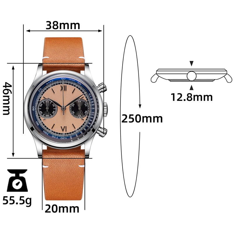 ADDIESDIVE Chronograph Watches for Men Orange Dial VK64 Movement 100M