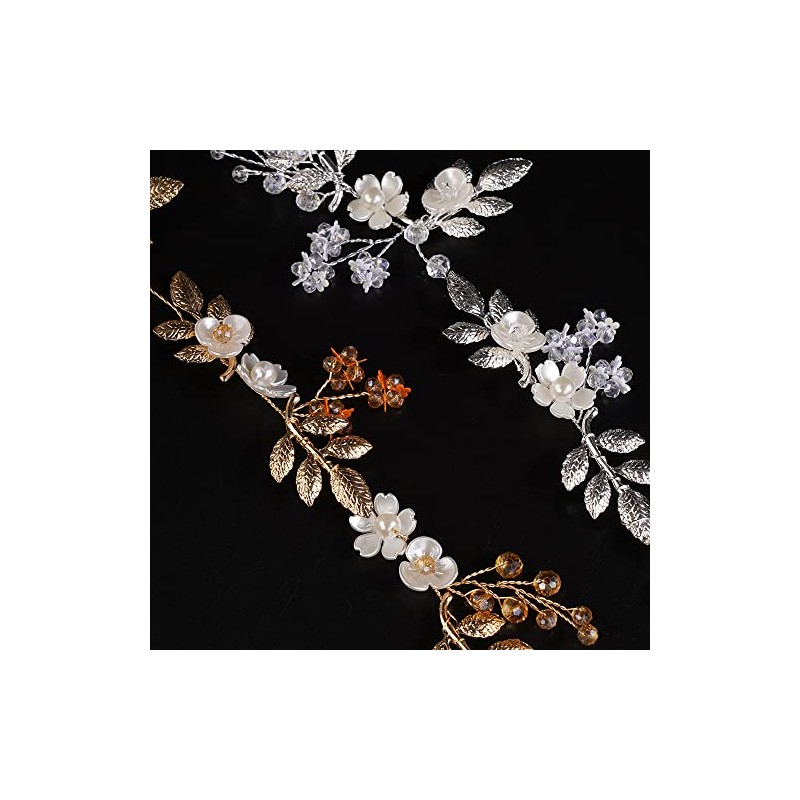 JWICOS Diadema de novia con hojas y flores, accesorio para