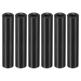 PATIKIL 6pcs M3 Metal Threaded Standoff Spacer Nuts, Round Aluminum Spacers Female Coupling Screws, 1/8" ID x 1/4" OD, Black 3x6x30mm