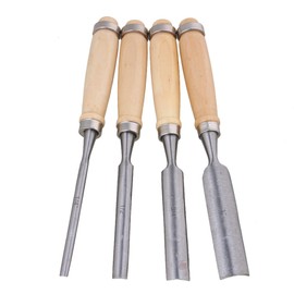 Yibuy 4Pcs x Carpenter Carving Firmer Gouge Woodworking Wood Chisel Set Hand Tool