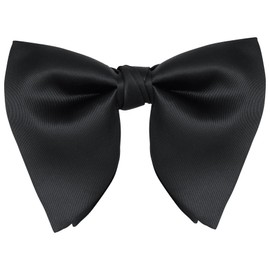 Bow Tie for Men Classic Solid Color Satin Big Bow Tie Adjustable Neck Bowtie for Men Wedding Party (Black, Adult)