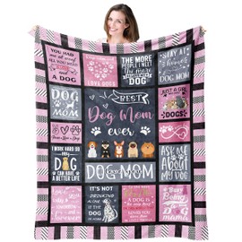 kituzol Dog Mom Gifts Blanket 50”x60”, Best Dog Mom Gifts for Women, Gifts for Dog Moms, Dog Lover Gifts, Gifts for Dog Lovers Women, Dog Mom Gift for Women, Dog Owners Gifts, Dog Mom