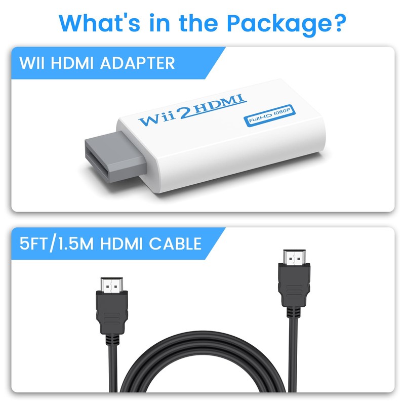 Meliya Wii to HDMI Converter, 1080p 720p Connector Output Video