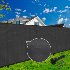 KANAGAWA 8ft x 25ft Privacy Screen Fence, 90% Blockage Heavy Duty 175 GSM Fencing Mesh Net Cover for Outdoor Wall Garden Yard Backyard 40 Cable Zip Ties Included Grey