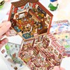 4 Sets DIY 3D Fun Mini House Sticker Scenes with