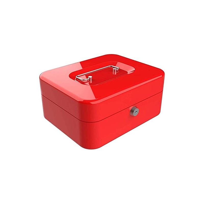 Homezone 4" Inch Lockable Money Box With Key Heavy Duty