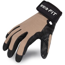 Intra-FIT Climbing Gloves Durable Goat Leather Work Gloves Abrasion Protection Climbing Sports Gloves Rope Gloves for Rappelling, Mountaineering, Adventure, Outdoor Sports, Rescue