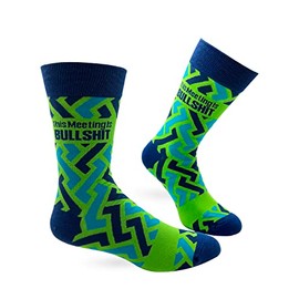 Fabdaz This Meeting is Bullsh-t Men's Novelty Crew Socks