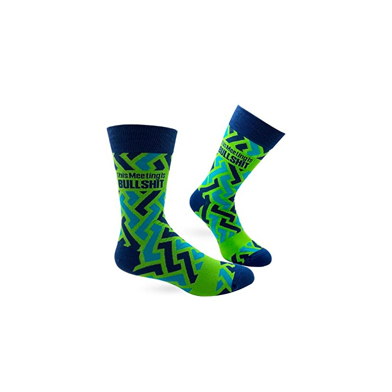 Fabdaz This Meeting is Bullsh-t Men's Novelty Crew Socks