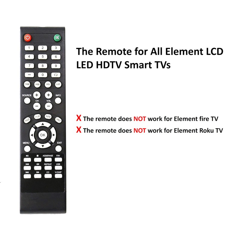 Universal Remote Control Replacement for Element TV - Not for