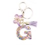 jtkdxqs Letter A-Z Keychain Purple Tassel Butterfly Key Ring for