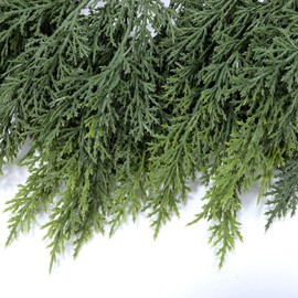 ENVEN 6FT Artificial Cedar Christmas Garland Real Touch Realistic Soft and Thickness Garland Faux Full Greenery Holiday Garland for Mantel, Fireplace, Front Door, Indoor Outdoor Xmas Decoration