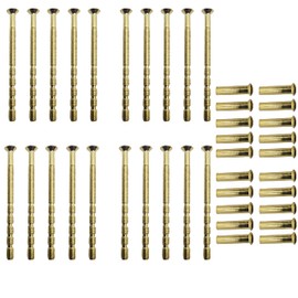 Universal Hardware 20 Pack M4 Door Handle Screws Brass with Bolt Connecting Sleeve Male to Female for Door Handle, Knobs Escutcheons and Others
