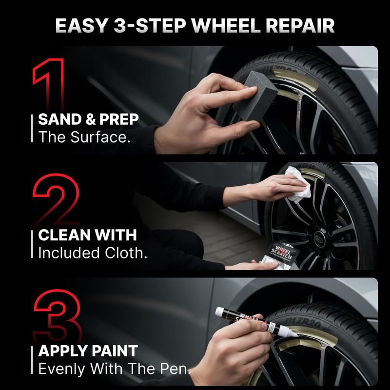 Wheel Scratch Fix® Silver Touch Up Paint for Cars -