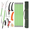 Lightweight 30ft Manual Pole Saw Set Long Handle Pruner with