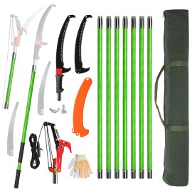 Lightweight 30ft Manual Pole Saw Set Long Handle Pruner with Sharp Steel Blade Scissors for Tree Trimming for Outdoor Tasksdefault: default title
