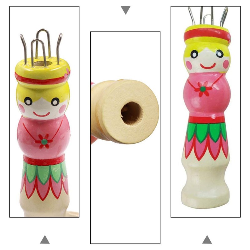 COHEALI Hand-Painted Pattern Wood Knitting Tool 2 Sets Russian Knitting