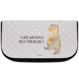 Parent-New Mr. & Mrs. Panda Cosmetic Bag Otter Belly, gray, Hand drawn