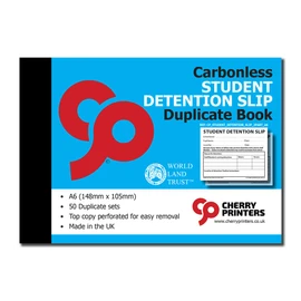 Cherry Carbonless NCR Student Detention Slip Duplicate Book A6 50 Sets