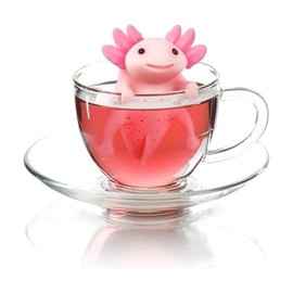 Fred RELAXOLOTL - Infusor de té auténtico, bonito diseño de axolotl, para té de hojas sueltas, silicona flexible, fácil de limpiar, regalo divertido para los amantes del té, dispositivo de cocina