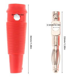 40PCS 20Pairs High Current Screw Type 4mm Banana Plug 32A Stackable Connector Speaker Cable Adapter(20 Red+20 Black)