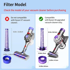 BOLEIFYX BOLEIFYX Ersatzfilter f1r Dyson V8, V8 Filter f1r Dyson Absolute Animal SV10 SV25 SV11 SV37 Staubsauger Ersatzteile, 2 HEPA Post Filter, 2 Star Pre Filter, 1 Reinigungsb1rste, Nr.965661-05