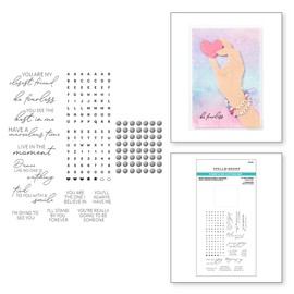 Spellbinders Bestie Alphabet Beads & Sentiments Clear Stamp Set