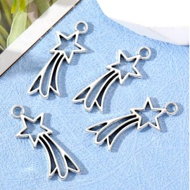 Fashion Jewelry CELESTIAL STAR STARRY Pendant on 925 Plated Sterling Silver 20" Necklace women