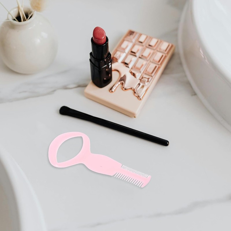 Peine para Pestañas de Plástico Rosa Guía para Rímel y