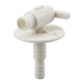 JIYIZO 1pcs RV Camper Drain Valve Plastic for Fresh Water Tank Drain, Replacement Water Drain Valve 3/8" or 1/2" Dual Barb with Flange