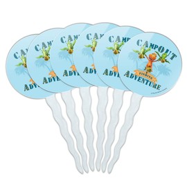 GRAPHICS & MORE Campout Fishing Adventure Dinosaur Train Cupcake Picks Toppers Decoration Set of 6