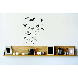 Vinyl Wall Quote Decals for Home - Vampire Bats Flying for Savings Stylish Wall Sticker for Easy Home Decoration - Size: 14 in x 9 in