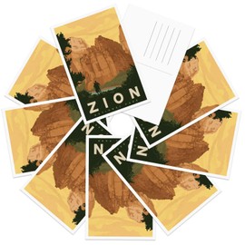 gaeaverse Zion National Park Vintage Postcards 9pc/Set U.S. National Parks Greeting Cards for Business World Travel Landscape Postcard