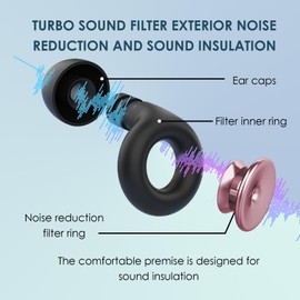4 Paar Ohrenschützer in 4 Größen,Silikon Ohrstöpsel zum Schlafen, Ohrstöpsel für Geräuschunterdrückung,Wiederverwendbare,ohrstöpsel für Schlaf,Konzentration,Reisen und Konzert, XS/S/M/L(Roségold)