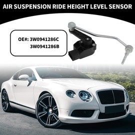 Partuto Air Suspension Ride Height Level Sensor No.3W0941286C - Car Front Right Headlight Level Sensor - for Bentley for Continental GT Metal Black - 1 Pc