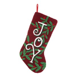 Glitzhome Christmas Stockings, 20" L Hooked Joy Xmas Fireplace Stocking Holiday Christmas Party Decoration Gifts for Family Kids