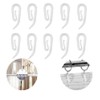 Curtain Hooks Plastic White Pack of 24, 3.3x1.3cm,Shower Curtain Hooks