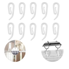 Curtain Hooks Plastic White Pack of 24, 3.3x1.3cm,Shower Curtain Hooks Premium Drapery Hooks for Windows, Plastic Curtain Hooks Doors and Shower Curtains Fits Most of Curtains