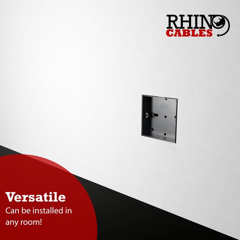 rhinocables Metal 1 Gang Single Socket Back Box, Single Pattress