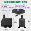 Submersible Water Pump, Ultra Quiet 660GPH (2500L/H 45W) Fountain Pump