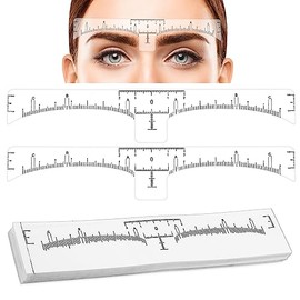 50Pcs Eyebrow Ruler Stencils - Abeillo Disposable Brow Ruler Sticker, Microblading Eyebrow Template, Brow Measuring Shaper Tool, Eyebrow Mapping Makeup Tool