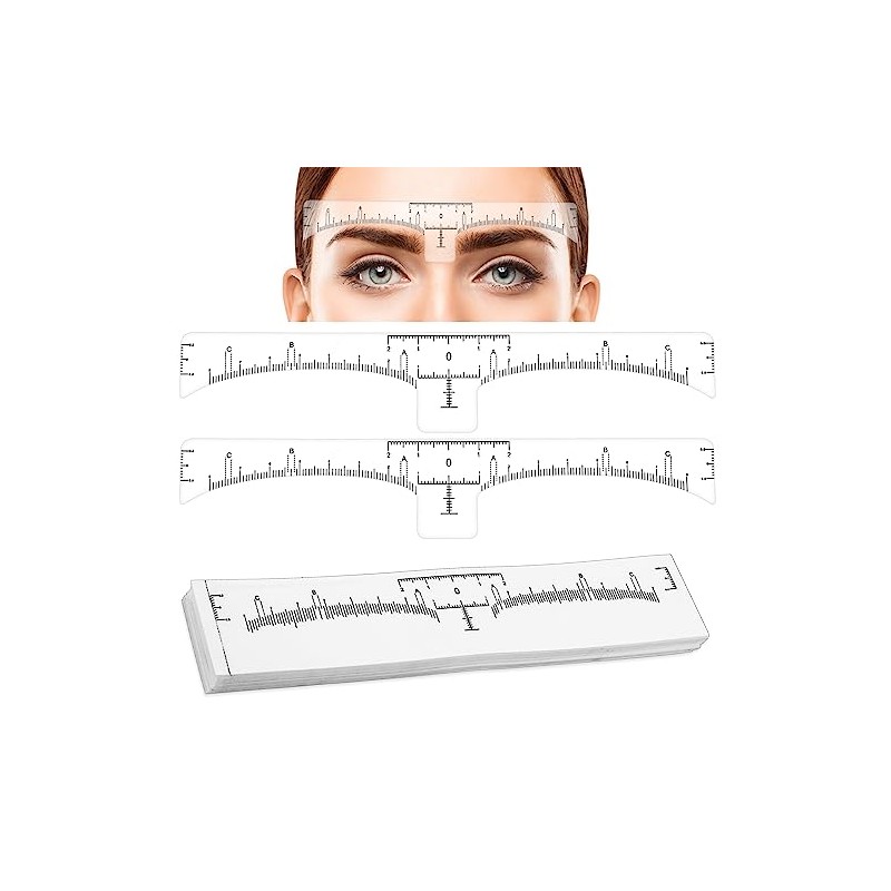 50Pcs Eyebrow Ruler Stencils - Abeillo Disposable Brow Ruler Sticker,