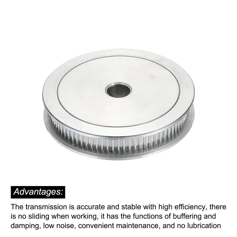 sourcing map 80 Teeth 12 mm Bore Control Pulley Aluminium