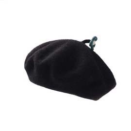 Zasy Beret Hat, Solid Color, Classic, Wool Felt, Flower Hat, Casual, French Beanie, black,