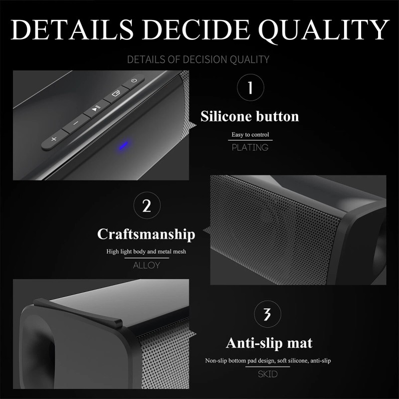 Universal TV Sound Bar Speaker With 2 Subwoofer Bluetooth Speaker
